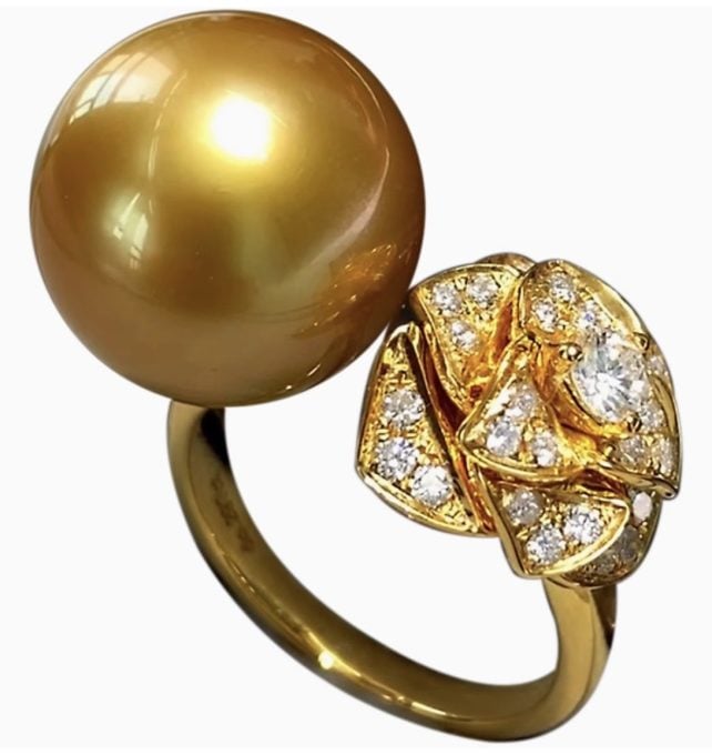 South Sea Pearl and Diamond Ring
