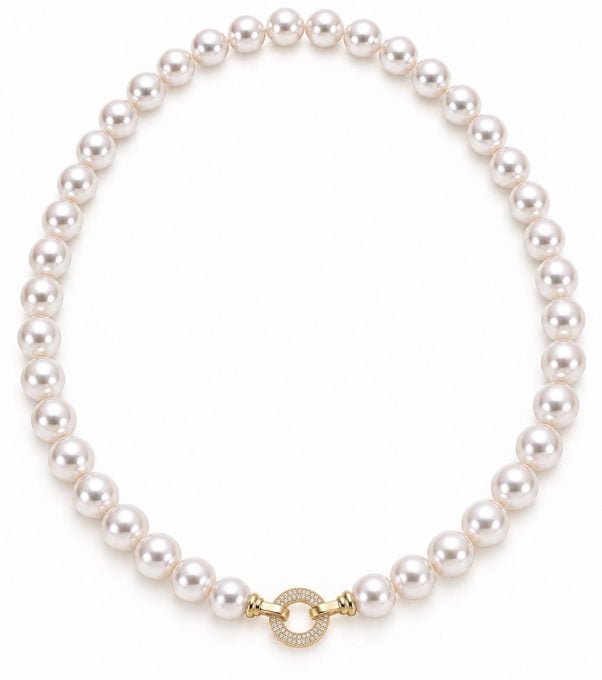 18K Gold AAA South Sea Pearl and 0.46CT Diamond Necklace