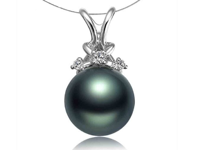 Borg Tahitian Pearl and Diamond Pendant