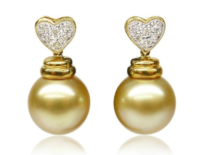 Lydiane South Sea Pearl and Diamond Earrings