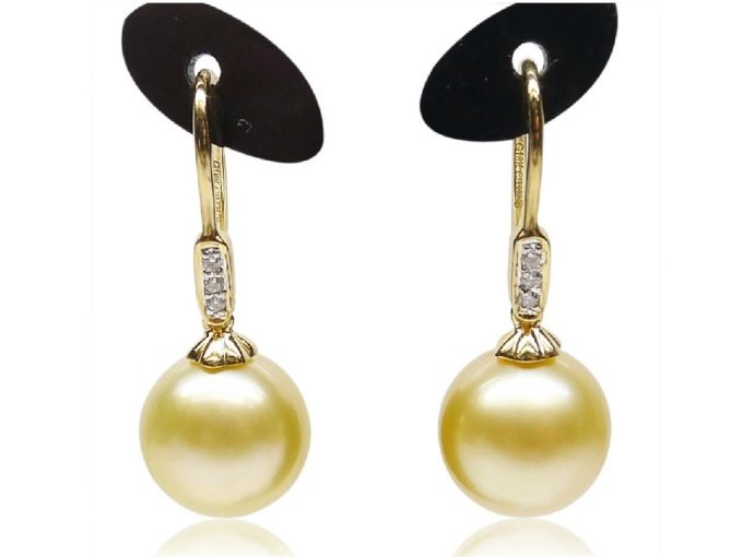 18K Gold South Sea Pearl and Diamond Kairi Earrings