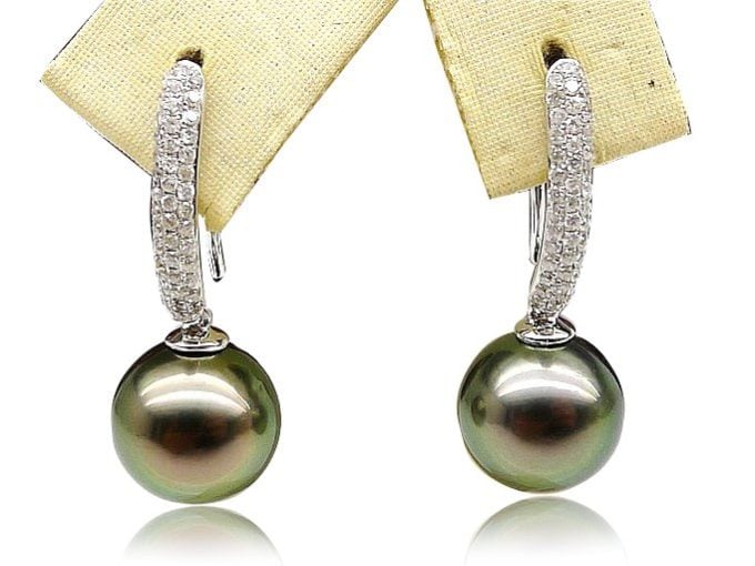 Kitty Tahitian Pearl and Diamond Earrings