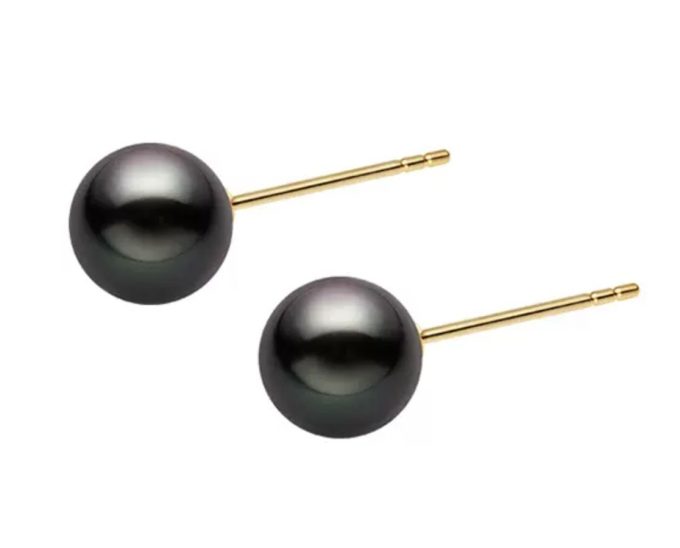 8-9 mm Tahitian Pearl Stud Earrings AAA