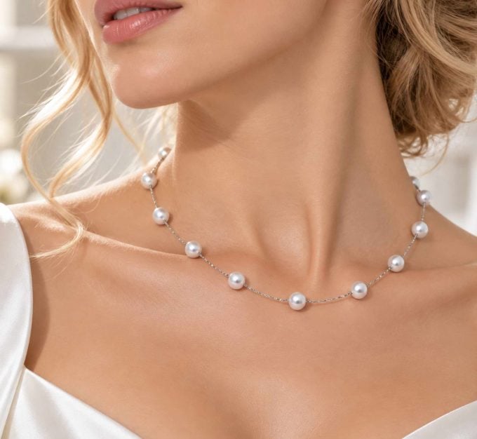 White South Sea Tincup Pearl Hana Necklace
