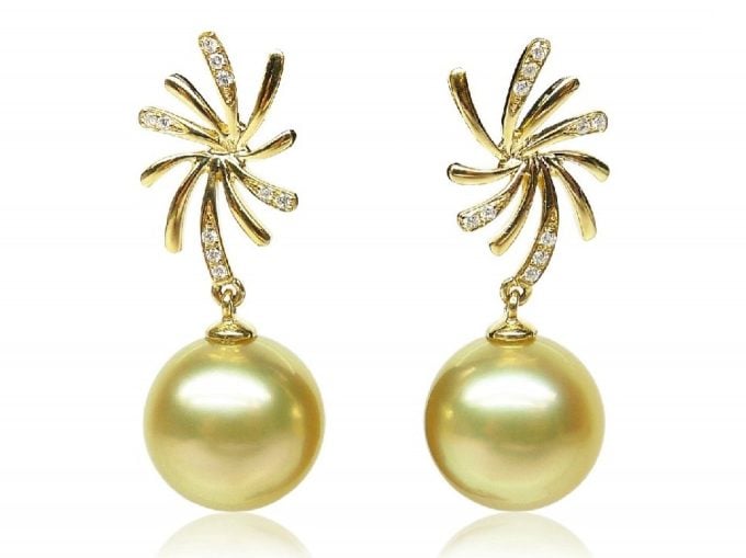 Octavien South Sea Pearl and Diamond Earrings