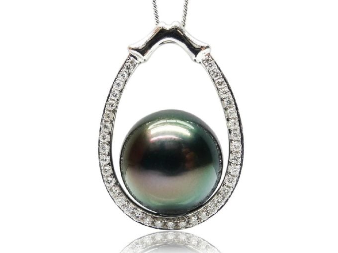 Maxine Tahitian Pearl and Diamond Pendant