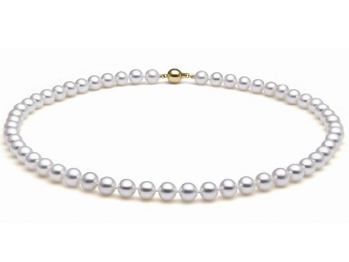White Freshwater Pearl Necklace 6-6.5 mm AA+