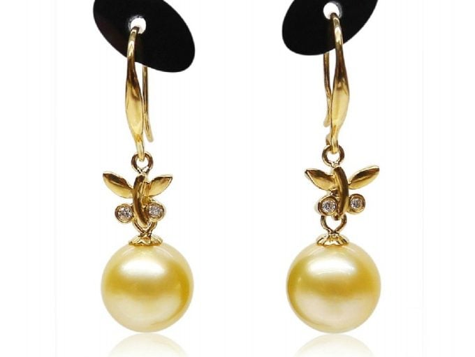 Josie South Sea Pearl and Diamond Earrings