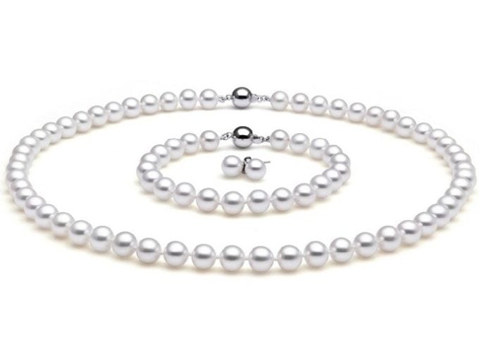 Full Set of 5.5-6 mm White Akoya Pearls AA+/AAA