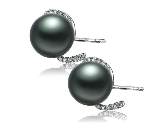 Lyndon Tahitian Pearl and Diamond Earrings