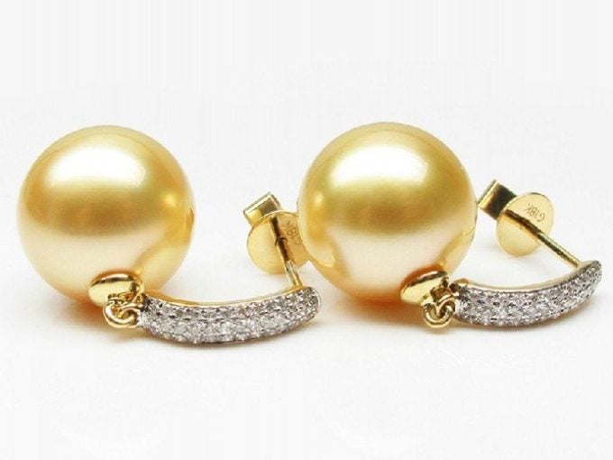 Mona South Sea Pearl and Diamond Earrings
