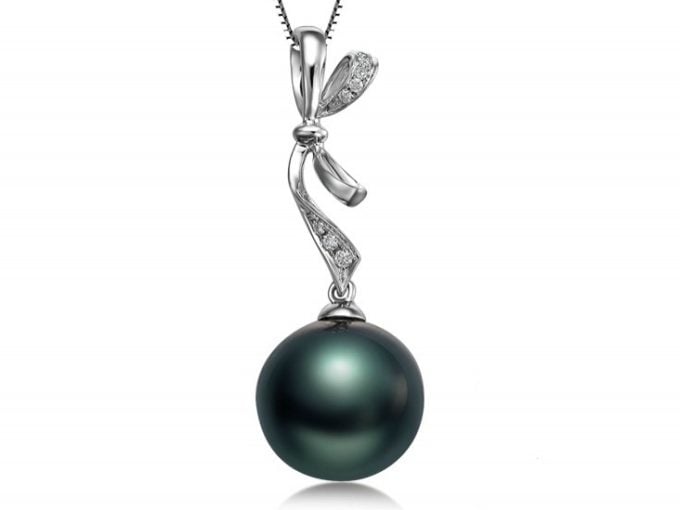 Valerie Tahitian Pearl and Diamond Pendant
