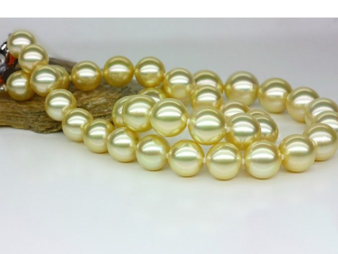 11-14 mm Golden South Sea Pearl Necklace AAA