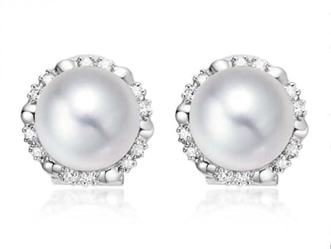 Catalina South Sea Pearl and Diamond Earrings