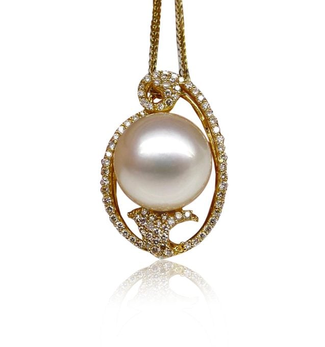 John South Sea Pearl and Diamond Pendant