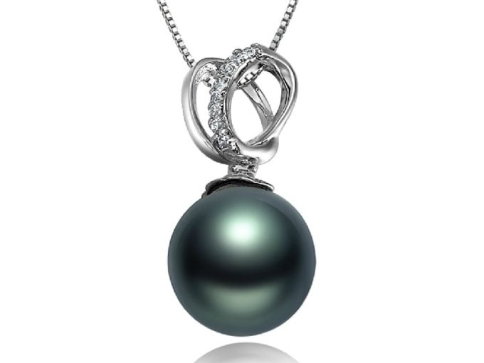 Tahitian Pearl Diamond Pendant, 14k/18k Gold