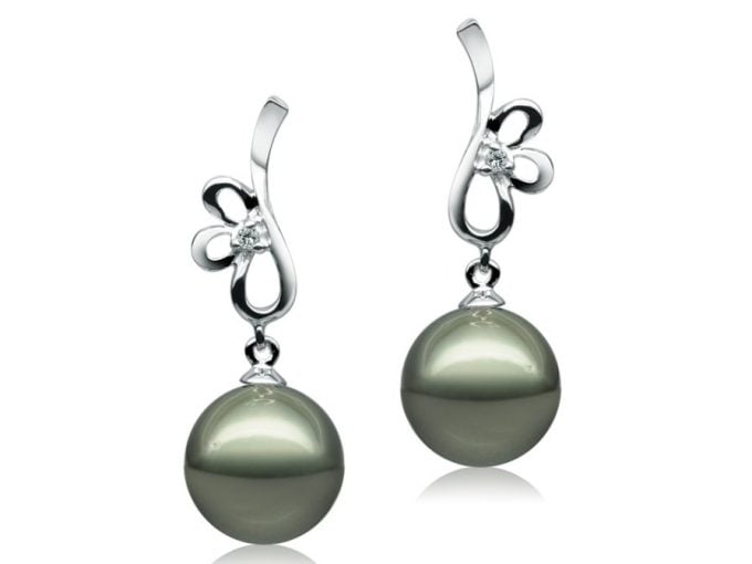 Bernardin Tahitian Pearl and Diamond Earrings