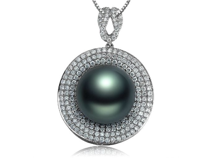 Amos Tahitian Pearl and Diamond Pendant