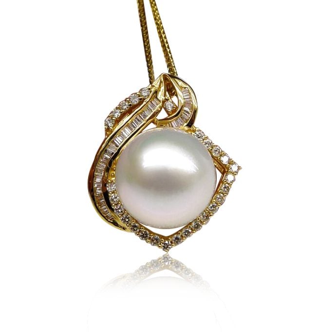 Irene South Sea Pearl and Diamond Pendant