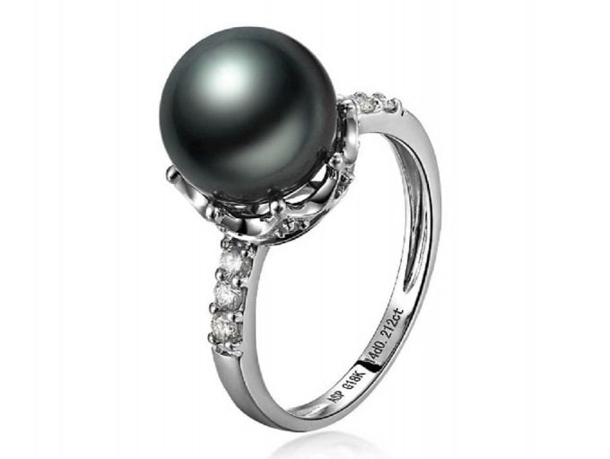 Marylin Tahitian Pearl and Diamond Ring