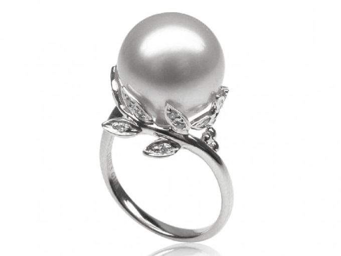 Arielle Freshwater Pearl and Diamond Ring