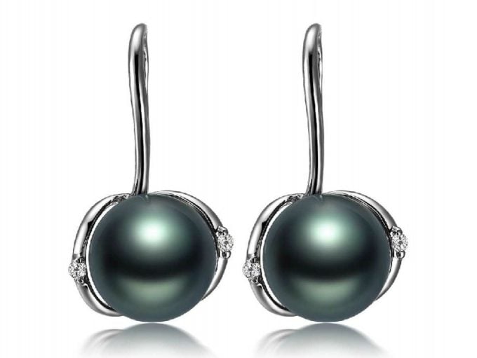 Leo Tahitian Pearl and Diamond Earrings