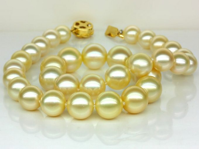 11-14 mm Golden South Sea Pearl Necklace AAA