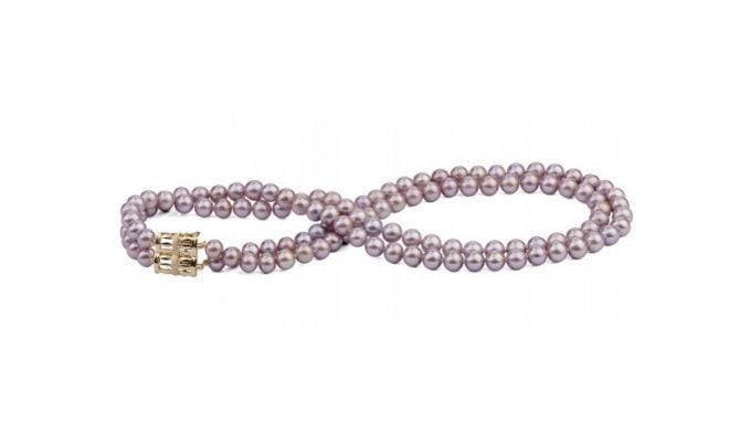 6-7 mm Double Strand Lavender Pearl Necklace