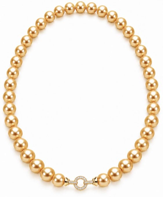 18K Gold AAA South Sea Pearl and 0.41CT Diamond Necklace
