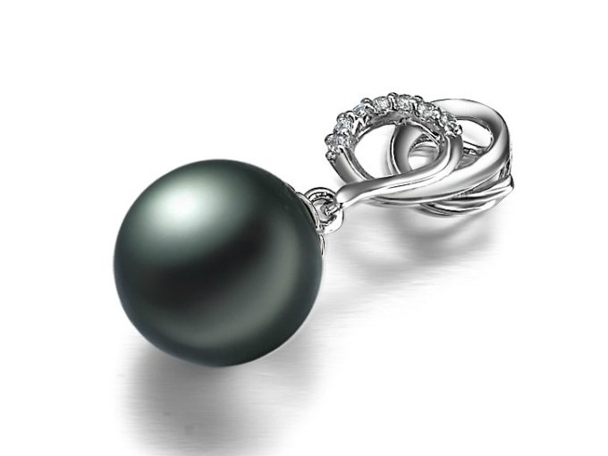 Baird Tahitian Pearl and Diamond Pendant