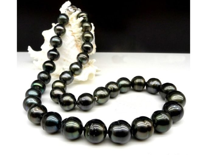 Black Baroque Tahitian Pearl Miley Strands