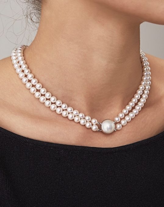 White Akoya Pearl Mabe Sky Necklace