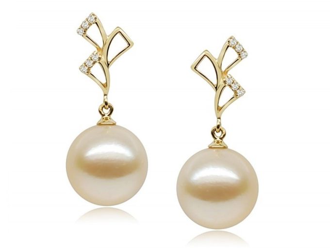 Mahelie South Sea Pearl and Diamond Earrings