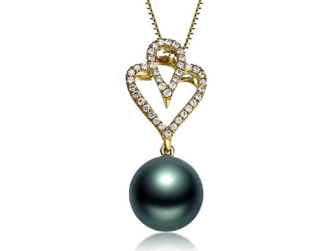 Theophane Tahitian Pearl and Diamond Pendant