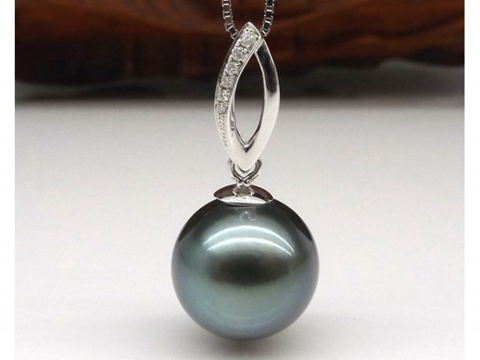 Angelica Tahitian Pearl and Diamond Pendant
