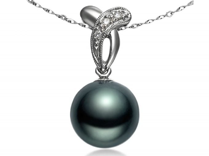 Bertram Tahitian Pearl and Diamond Pendant