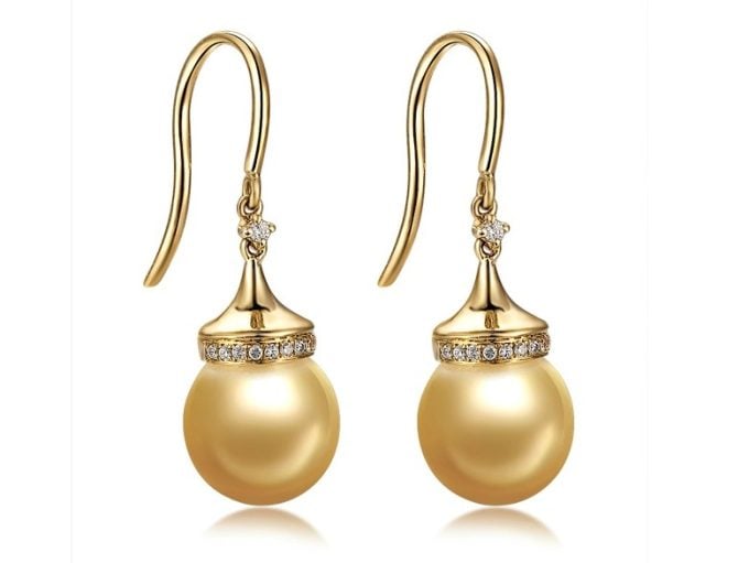 Virginie South Sea Pearl and Diamond Earrings
