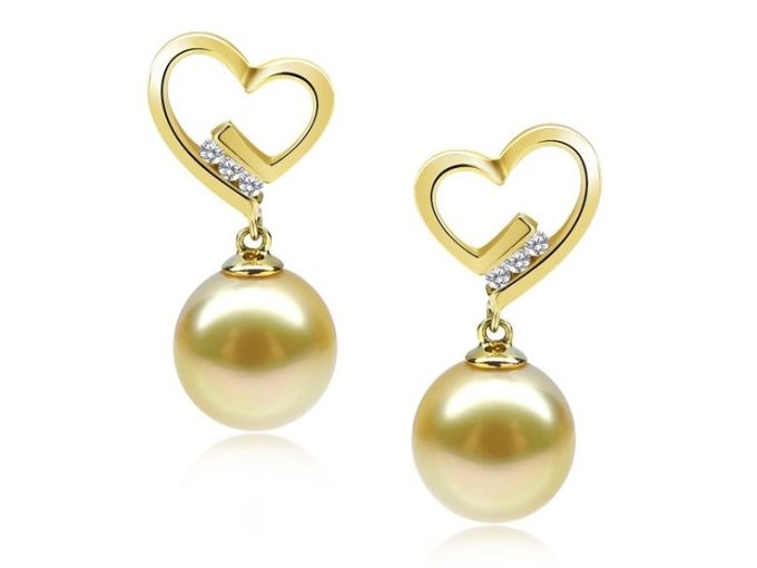 Clovis South Sea Pearl and Diamond Earrings