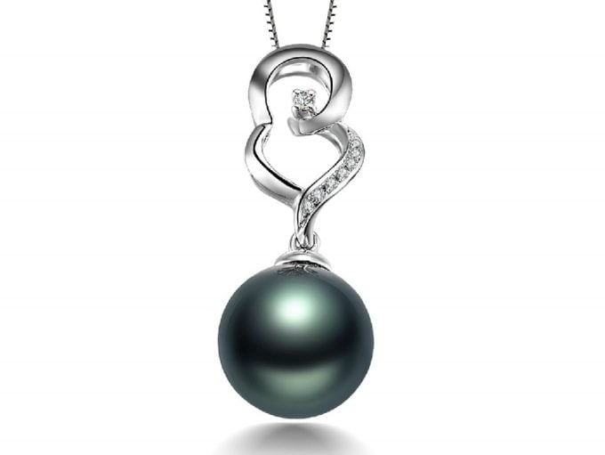 Burgess Tahitian Pearl and Diamond Pendant