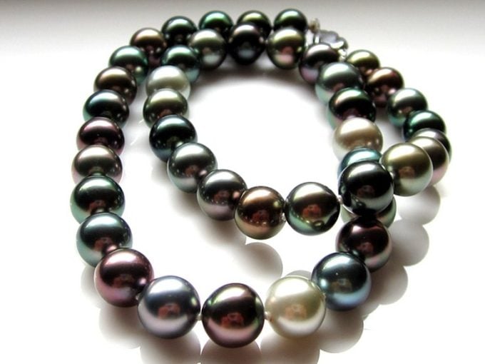 9-11 mm Multicolor Tahitian Pearl Necklace AAA