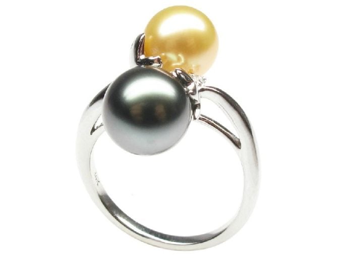 Tahitian South Sea Pearl Diamond Kataleya Ring