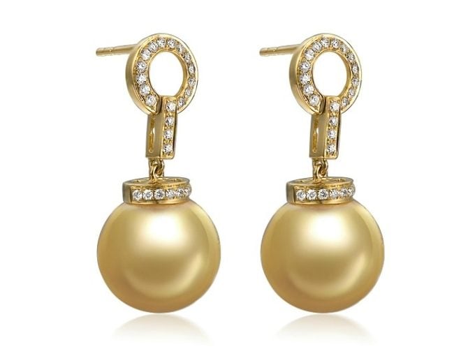 Odette South Sea Pearl and Diamond Earrings