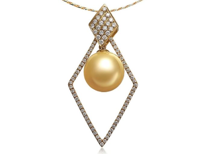 Matthieu South Sea Pearl & Diamond Pendant .52Ct