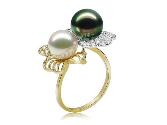 Tahitian & South Sea Pearl Diamond Taytum Ring