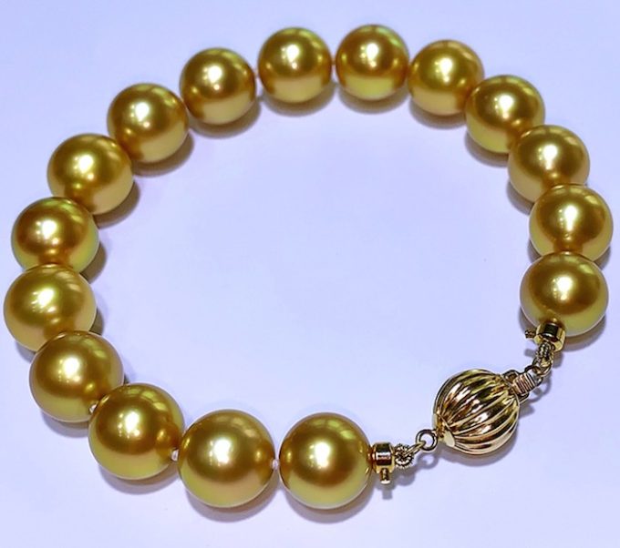 10-12 mm Golden South Sea Pearl Nellie Bracelet