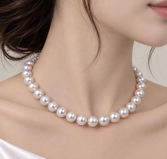 White Freshwater Pearl Necklace 10-11 mm AA+