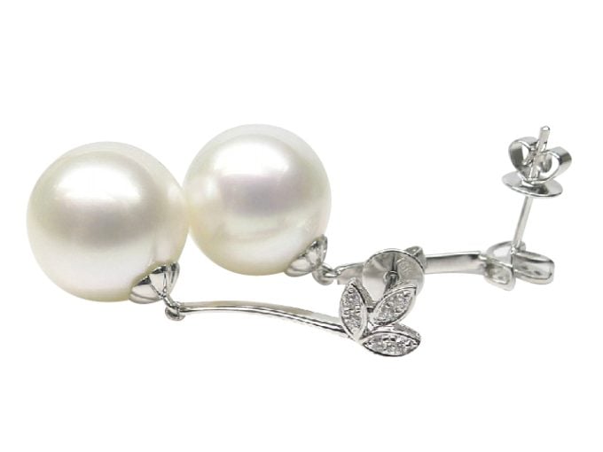 Irenee South Sea Pearl and Diamond Earrings