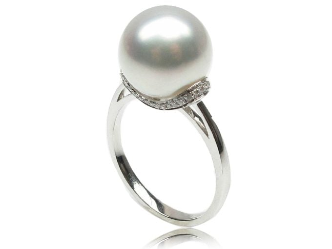 Gabrielle South Sea Pearl and Diamond Ring