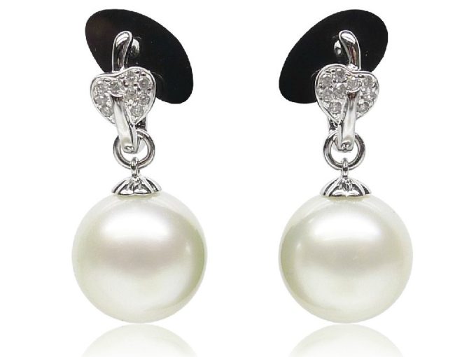 Magali South Sea Pearl and Diamond Earrings
