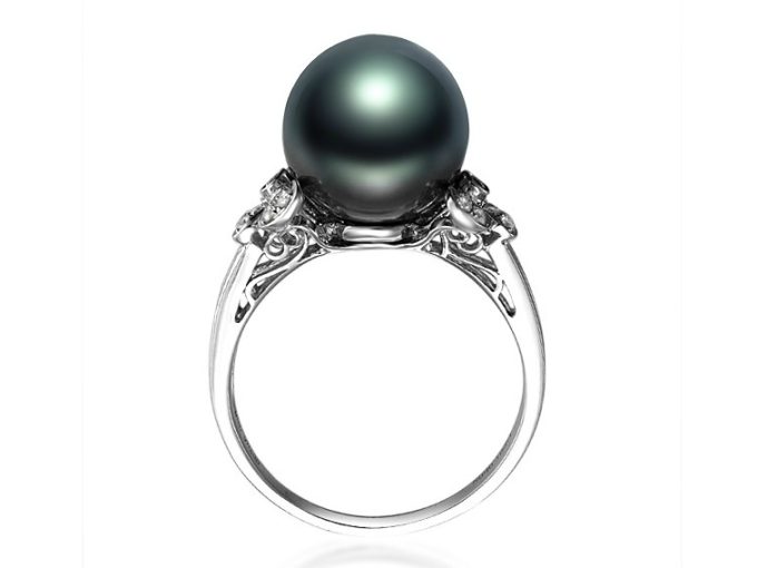 Prudence Tahitian Pearl and Diamond Ring